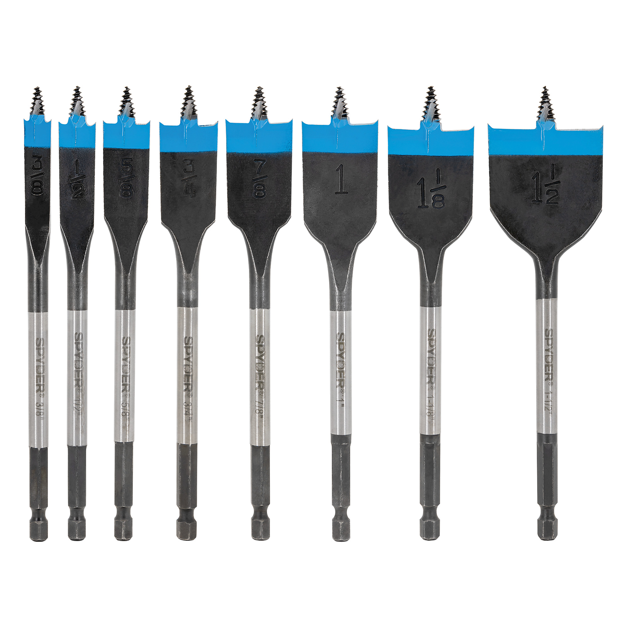 SPYDER Stinger™, 8Pc Assorted Stinger Woodboring Spade Bit Set, Included (qty.) 8 Model# 11026